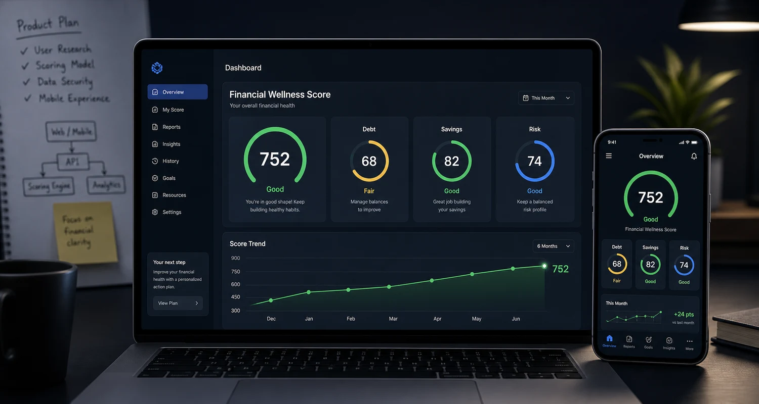 PFScores financial scoring SaaS dashboard visual